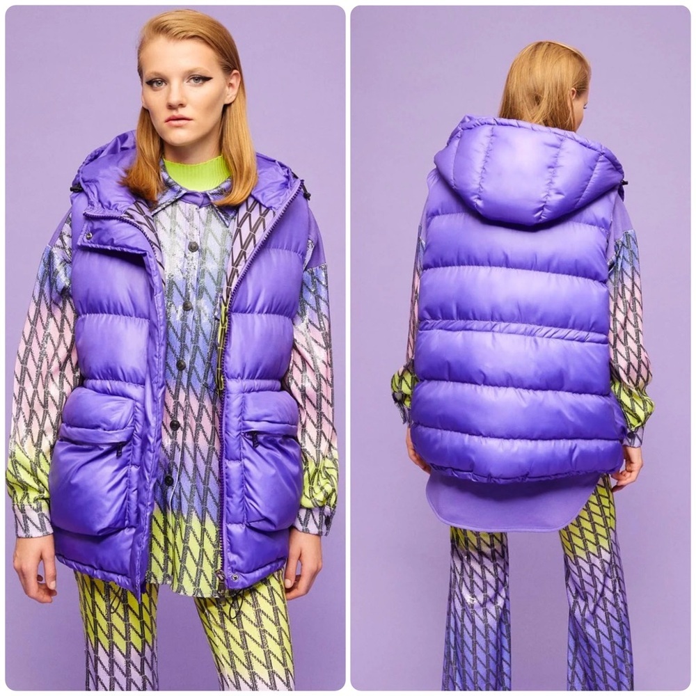New! Nocturne Hooded Puffer Purple Vest 💜 Small NWT!